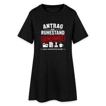 Antrag auf Ruhestand genehmigt - Frauen T-Shirt-Kleid - Schwarz - Vorne