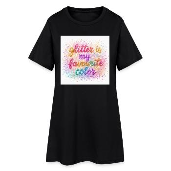 Glitter is my favorite color - Women’s T-Shirt Dress - black - Front