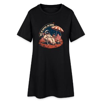 OUT OF OFFICE - Frauen T-Shirt-Kleid - Schwarz - Vorne