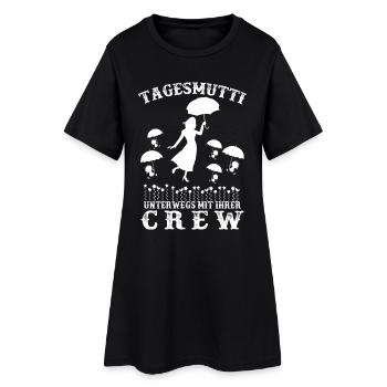 Tagesmutti unterwegs - Frauen T-Shirt-Kleid - Schwarz - Vorne