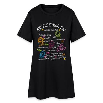 Erzieherin und so viel mehr - Frauen T-Shirt-Kleid - Schwarz - Vorne