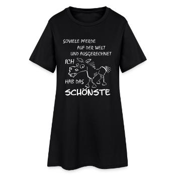 Dasschoenstepferdhabich - Frauen T-Shirt-Kleid - Schwarz - Vorne