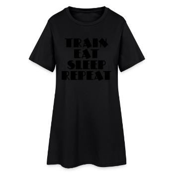 Train, eat, sleep, repeat - Robe T-shirt Femme - noir - Devant