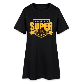 Super Ersthelferin - Frauen T-Shirt-Kleid - Schwarz - Vorne