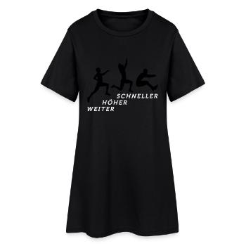 Weitsprung 12 2017 2c 02 - Frauen T-Shirt-Kleid - Schwarz - Vorne