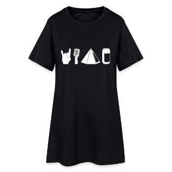 Festival - Frauen T-Shirt-Kleid - Schwarz - Vorne