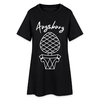 Augsburg | Designfarbe einstellbar - Frauen T-Shirt-Kleid - Schwarz - Vorne