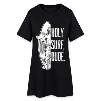 Jésus Humour drôle Jésus Surfeur sacré surf mec - Robe T-shirt Femme - noir - Devant