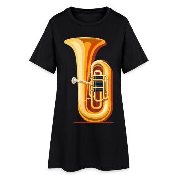 Tuba Graphique - Robe T-shirt Femme - noir - Devant