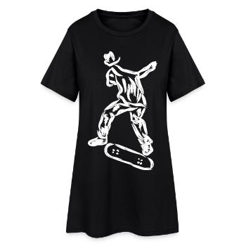Skater Drawing - Women’s T-Shirt Dress - black - Front