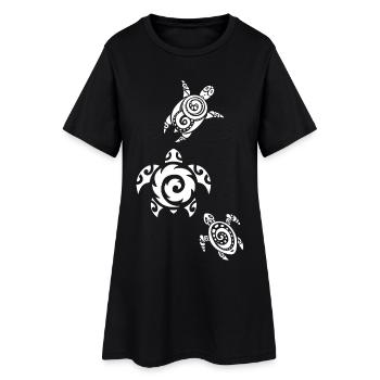Three white sea turtles - Women’s T-Shirt Dress - black - Front