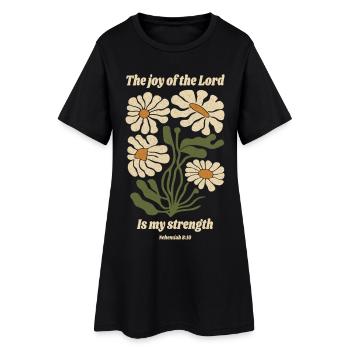 La joie du Seigneur est ma force fleurit - Robe T-shirt Femme - noir - Devant