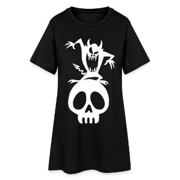 White Demon on a Skull - Women’s T-Shirt Dress - black - Front