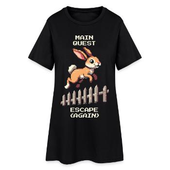 Quête principale Évasion | Blague d’évasion de lapin - Robe T-shirt Femme - noir - Devant