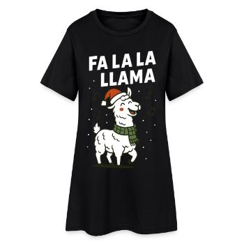 Fa La La Llama Noël en famille - Robe T-shirt Femme - noir - Devant