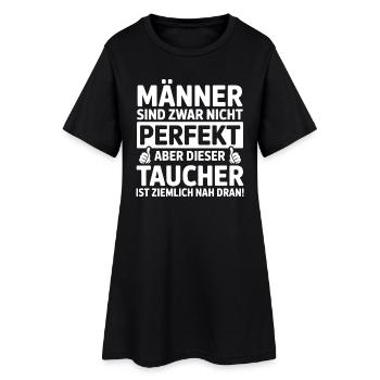 Taucher - Frauen T-Shirt-Kleid - Schwarz - Vorne