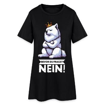 Bevor Du Fragst Nein Samojede Samojedenbesitzer - Frauen T-Shirt-Kleid - Schwarz - Vorne