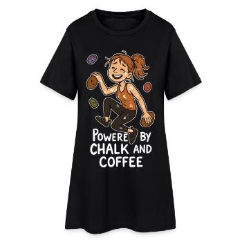 Bloc, craie et café : Humor Grimpeur fatigué - Robe T-shirt Femme - noir - Devant