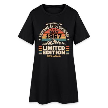 Mai 1967 - May 1967 - Robe T-shirt Femme - noir - Devant