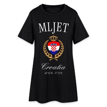 Couronne des armoiries de Mljet Croatia – Souvenir de voyage - Robe T-shirt Femme - noir - Devant