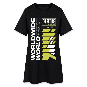 Zukunft Strahlend Muster - Frauen T-Shirt-Kleid - Schwarz - Vorne