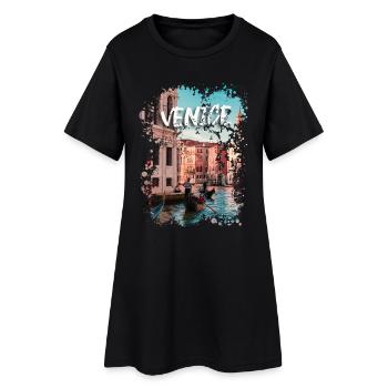 Venice - Robe T-shirt Femme - noir - Devant