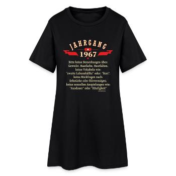 Geburtstag Jahrgang 1967 original RAHMENLOS® - Frauen T-Shirt-Kleid - Schwarz - Vorne