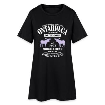 Canada - Moose & Bear Country - Frauen T-Shirt-Kleid - Schwarz - Vorne