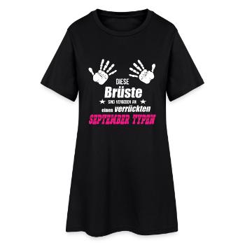 Brüste verrückter septemb - Frauen T-Shirt-Kleid - Schwarz - Vorne