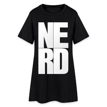 NERDY forever - NERD - Frauen T-Shirt-Kleid - Schwarz - Vorne