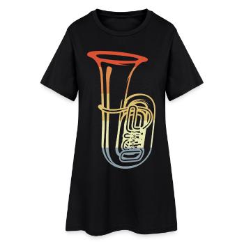 Dessin de tuba vintage - Robe T-shirt Femme - noir - Devant