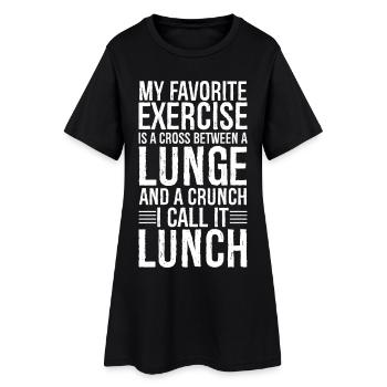 Mon exercice préféré est un croisement entre une fente - Robe T-shirt Femme - noir - Devant