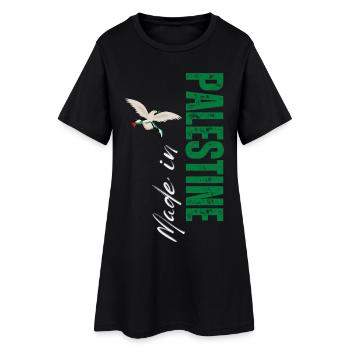 Made in Palestine, design vertical - Robe T-shirt Femme - noir - Devant