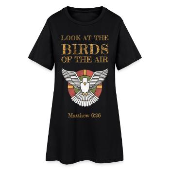 Look at the Birds of the Sky - Women’s T-Shirt Dress - black - Front
