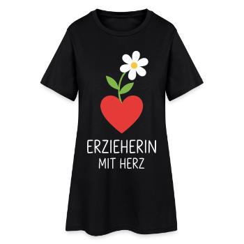 Educator with heart - Women’s T-Shirt Dress - black - Front