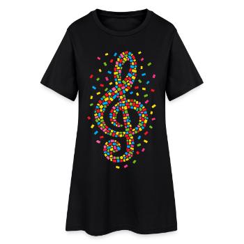 Musique de confettis de carnaval de Clef - Robe T-shirt Femme - noir - Devant