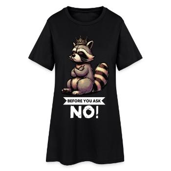 Avant de demander à un détenteur de raton laveur - Robe T-shirt Femme - noir - Devant