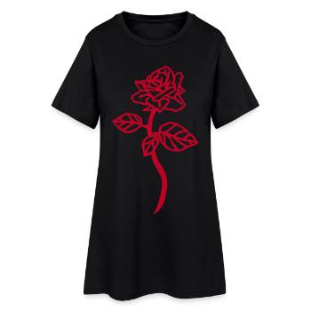 La rose rouge - Robe T-shirt Femme - noir - Devant