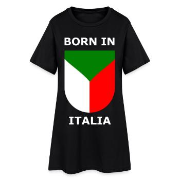 Geboren in Italia Schild - Frauen T-Shirt-Kleid - Schwarz - Vorne