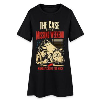 Der Fall des verschwundenen Wochenendes - Frauen T-Shirt-Kleid - Schwarz - Vorne