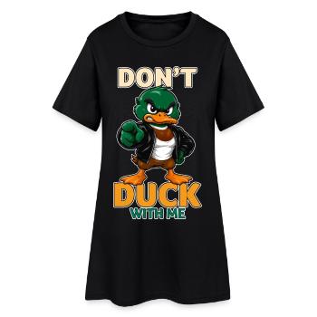 Ne me prends pas la tête drôle, canard colvert en colère - Robe T-shirt Femme - noir - Devant