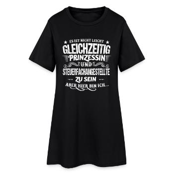Prinzessin & Steuerfachangestellte - Frauen T-Shirt-Kleid - Schwarz - Vorne