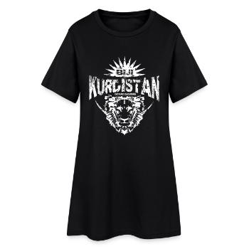Kurdistan-weiß - Frauen T-Shirt-Kleid - Schwarz - Vorne