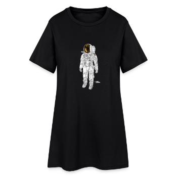 Astronaut P - Frauen T-Shirt-Kleid - Schwarz - Vorne