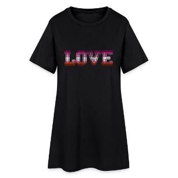 LoveLesbian - Frauen T-Shirt-Kleid - Schwarz - Vorne