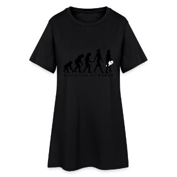 Evolution der Frau Djembe - Frauen T-Shirt-Kleid - Schwarz - Vorne