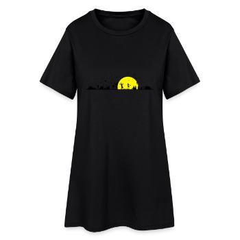 Musik - Menschen Festival - Frauen T-Shirt-Kleid - Schwarz - Vorne