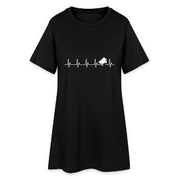 Instrument de musique piano battements cardiaques - Robe T-shirt Femme - noir - Devant