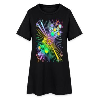 Nouvel univers - Robe T-shirt Femme - noir - Devant