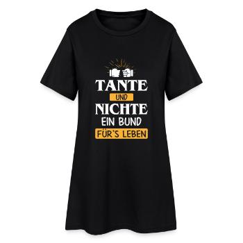 Tante und Nichte - Frauen T-Shirt-Kleid - Schwarz - Vorne